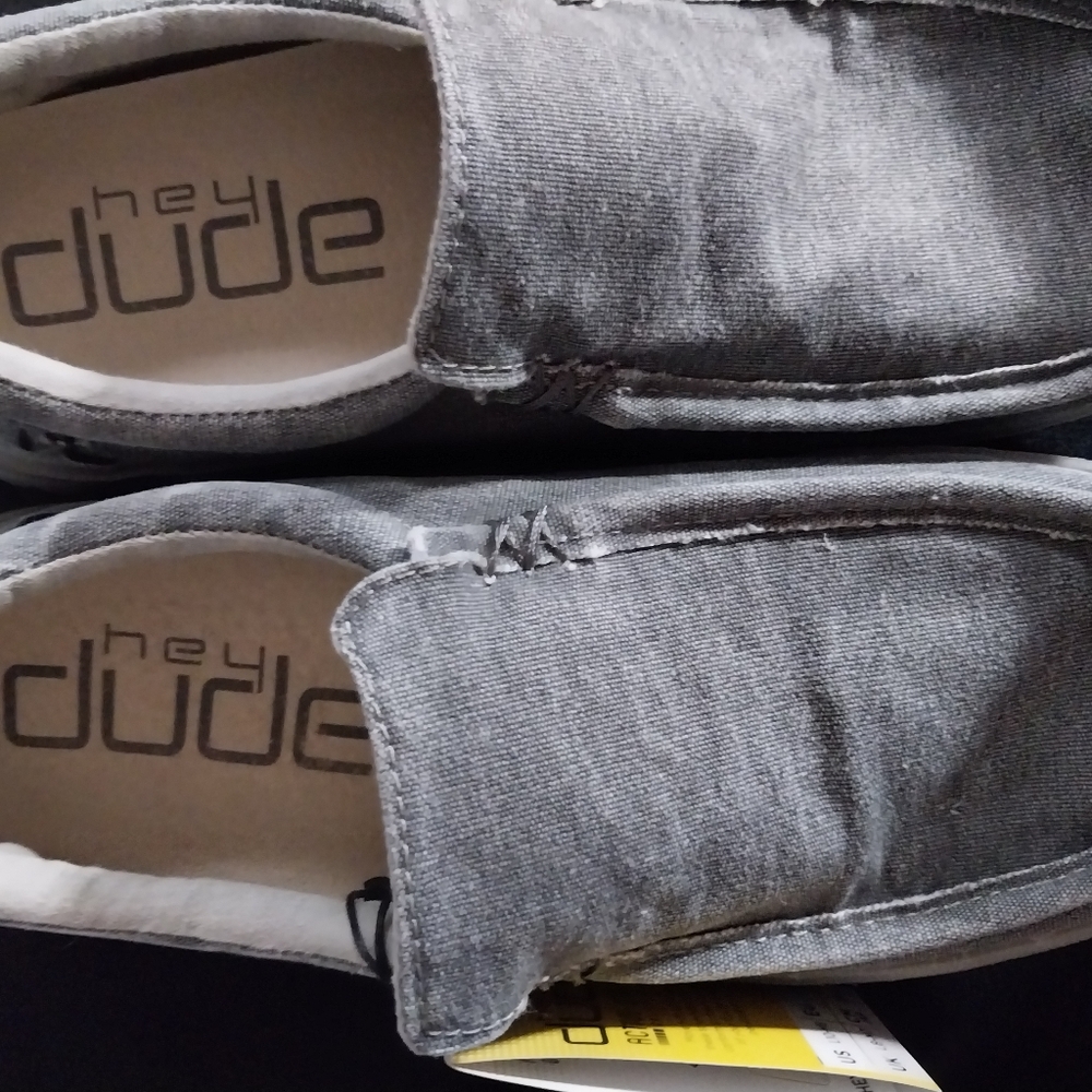 Gray Hey Dude Slip-ons NWT, Size 8